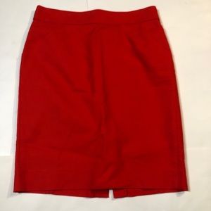 J Crew Pencil Skirt Red Sz 4